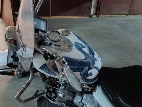 2001 Yamaha XVS650 Drag Star, белый, 430000 рублей, вид 4