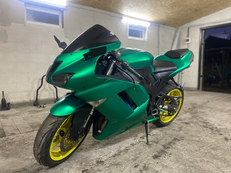2007 Kawasaki ZX-6 Ninja, зелёный, 600000 рублей, вид 3