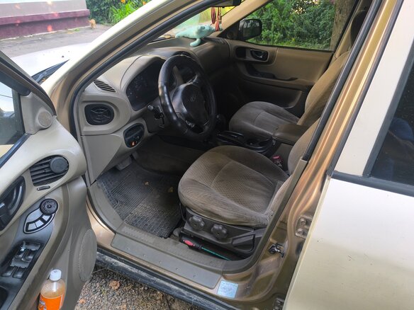 2001 Hyundai Santa Fe I, золотистый, 380000 рублей - вид 4