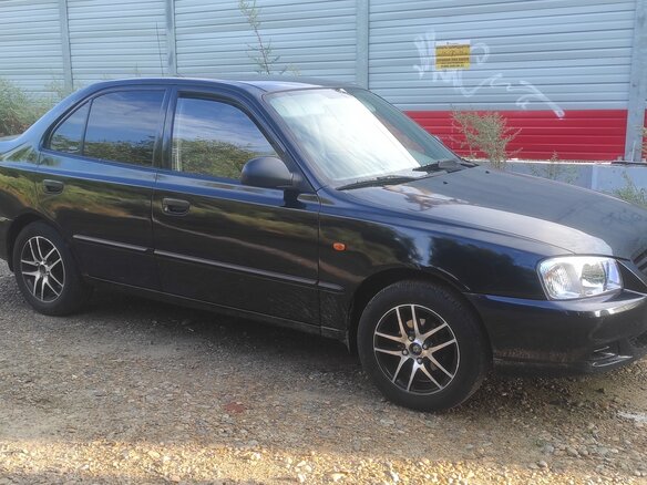 2006 Hyundai Accent ТагАЗ II, чёрный, 475000 рублей - вид 3