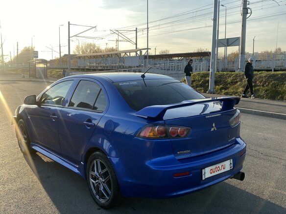 2012 Mitsubishi Lancer X Рестайлинг, синий, 850000 рублей - вид 6