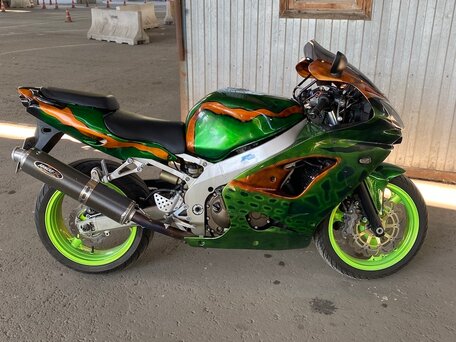 2001 Kawasaki ZX-9R Ninja, зелёный, 400000 рублей, вид 3