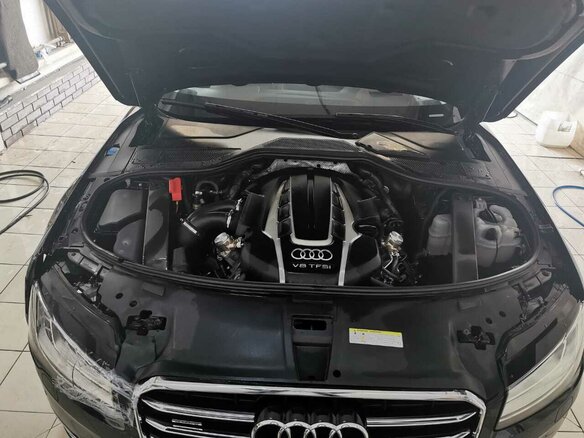 2016 Audi A8 Long III (D4) Рестайлинг, чёрный - вид 13