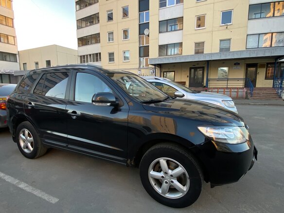 2008 Hyundai Santa Fe II, чёрный, 860000 рублей