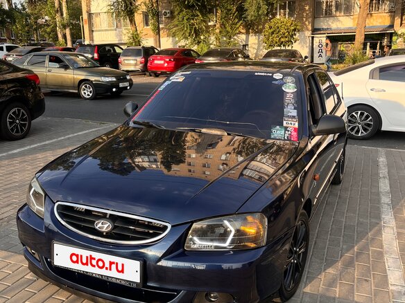 2008 Hyundai Accent ТагАЗ II, синий, 580000 рублей
