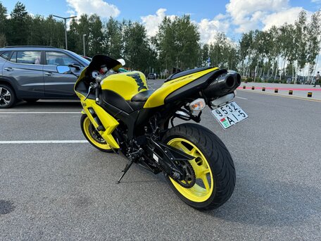2007 Kawasaki ZX-6 Ninja, жёлтый, 550000 рублей, вид 5
