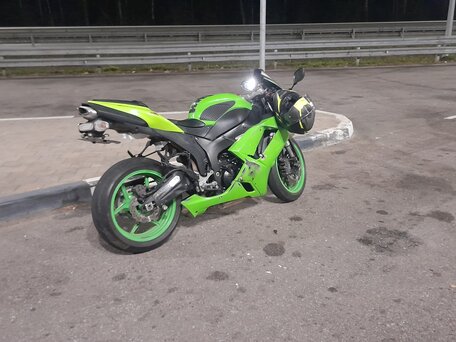 2007 Kawasaki ZX-6 Ninja, зелёный, 480000 рублей, вид 3