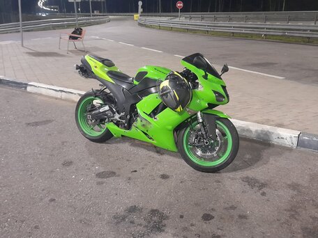 2007 Kawasaki ZX-6 Ninja, зелёный, 480000 рублей, вид 5