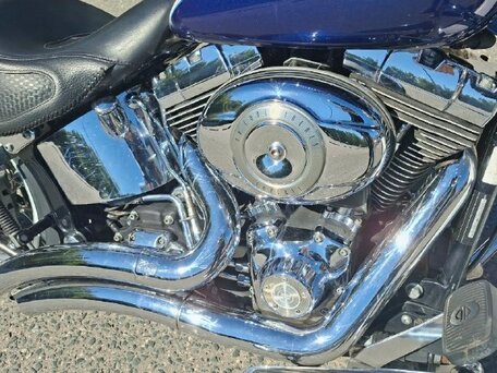 2006 Harley-Davidson Softail Deluxe, синий, 950000 рублей, вид 3