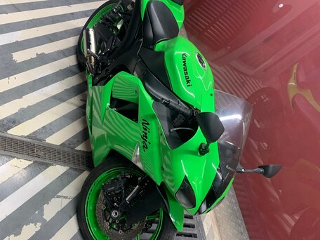 2008 Kawasaki ZX-6 Ninja, зелёный, 650000 рублей, вид 3