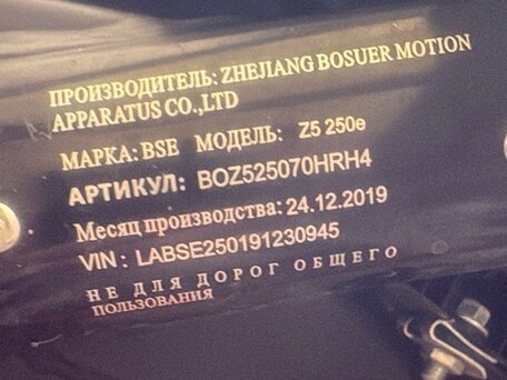 2019 BSE Z5, белый, 155000 рублей, вид 2