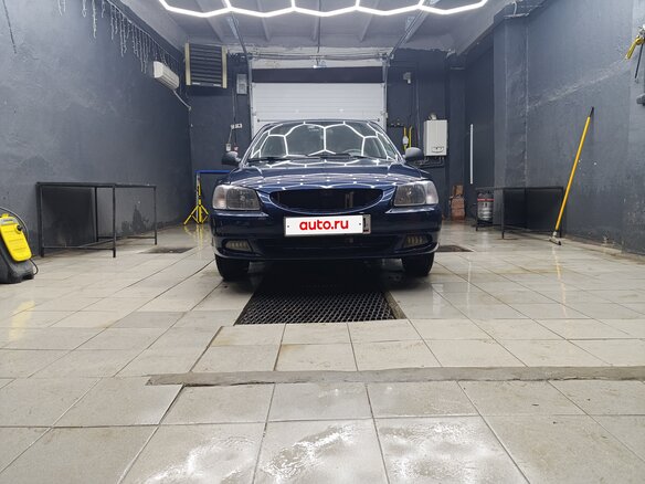2007 Hyundai Accent ТагАЗ II, синий, 435000 рублей