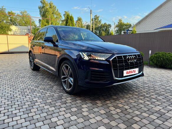 2021 Audi Q7 45 TDI II (4M) Рестайлинг, синий, 9490000 рублей - вид 6