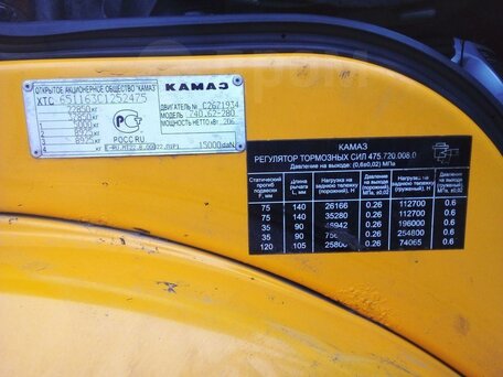2012 КамАЗ 65116, жёлтый, 1850000 рублей, вид 5