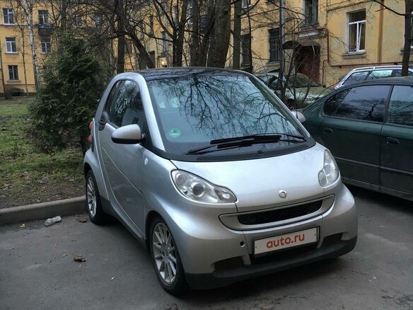 2007 Smart Fortwo II, серебристый, 715000 рублей