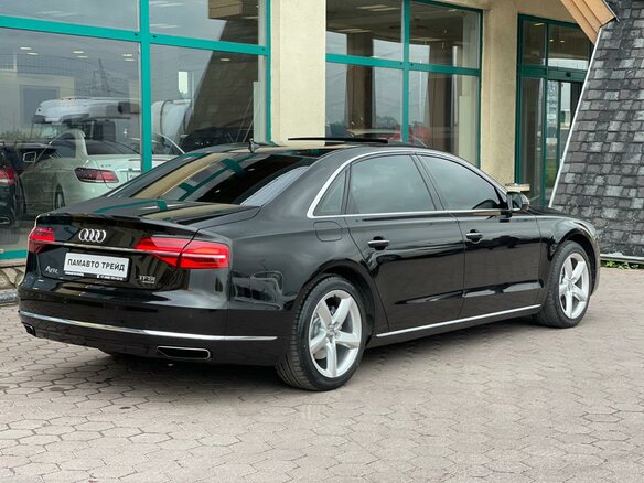 2013 Audi A8 Long III (D4) Рестайлинг, чёрный - вид 3