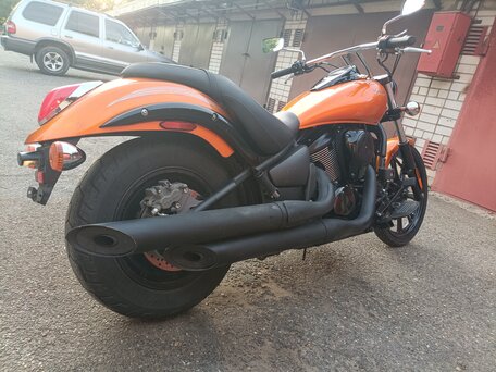2012 Kawasaki VN900 Vulcan, оранжевый, 740000 рублей, вид 3