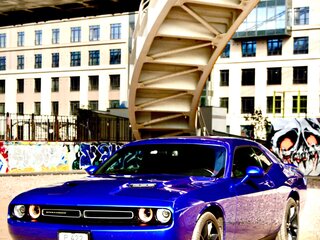2019 Dodge Challenger III Рестайлинг 2, синий, 3450000 рублей, вид 4