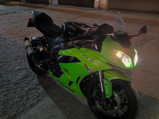 2009 Kawasaki ZX-6 Ninja, зелёный, 485000 рублей, вид 3