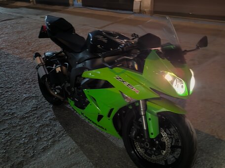 2009 Kawasaki ZX-6 Ninja, зелёный, 485000 рублей, вид 3