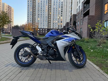 2015 Yamaha YZF-R3, синий, 400000 рублей, вид 1