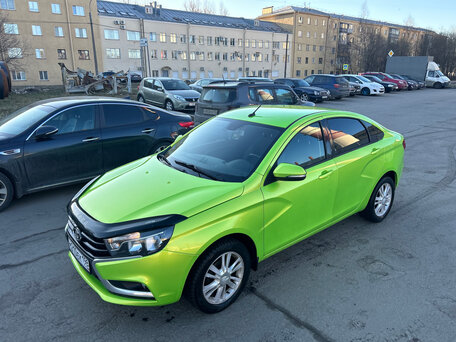 2016 Lada (ВАЗ) Vesta I, зелёный, 600000 рублей, вид 2