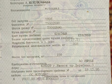 1996 ИЖ Планета, красный, 100000 рублей, вид 1