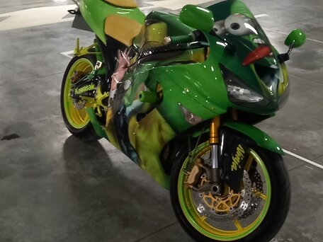 2006 Kawasaki ZX-6 Ninja, зелёный, 650000 рублей, вид 4