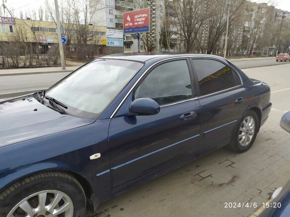 2006 Hyundai Sonata ТагАЗ IV (EF) Рестайлинг, синий, 250000 рублей - вид 6