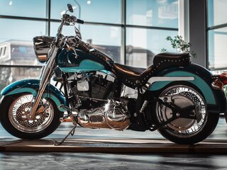2014 Harley-Davidson Softail Custom, синий, 999999 рублей, вид 3