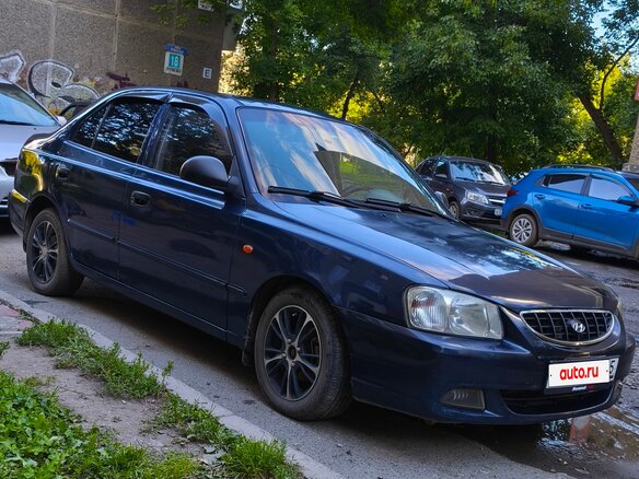 2007 Hyundai Accent ТагАЗ II, синий, 350000 рублей
