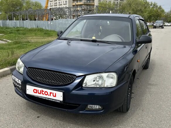 2007 Hyundai Accent ТагАЗ II, синий, 320000 рублей