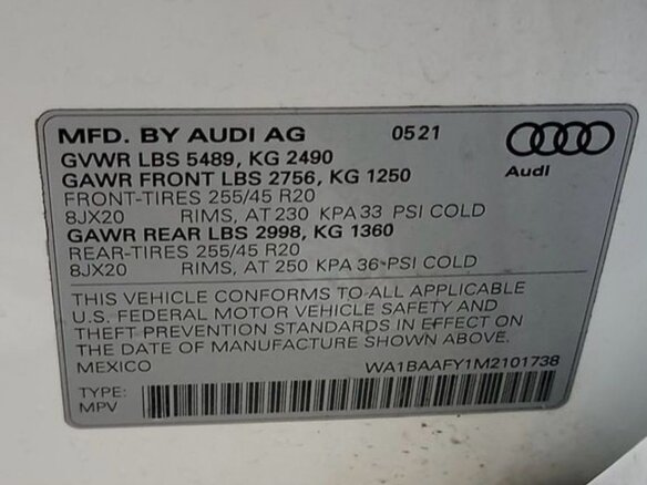 2021 Audi Q5 45 TFSI II (FY) Рестайлинг, белый, 3225000 рублей - вид 16