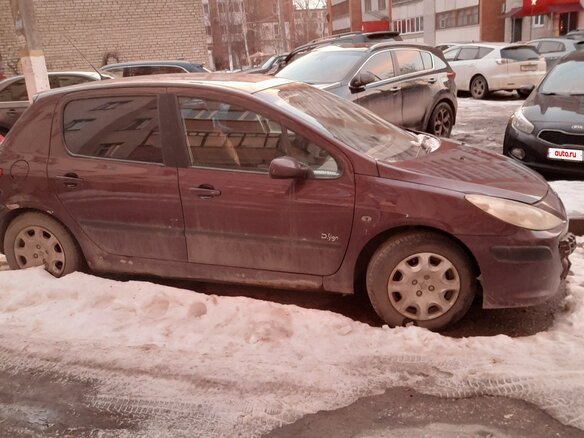 2006 Peugeot 307 I Рестайлинг, фиолетовый, 355000 рублей - вид 2