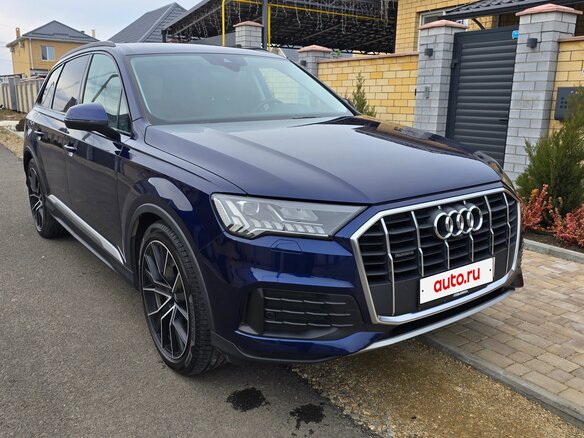 2019 Audi Q7 45 TDI II (4M) Рестайлинг, синий, 6650000 рублей - вид 3