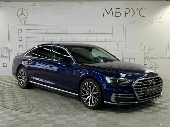 2018 Audi A8 Long 55 TFSI IV (D5), синий, 4420000 рублей - вид 5