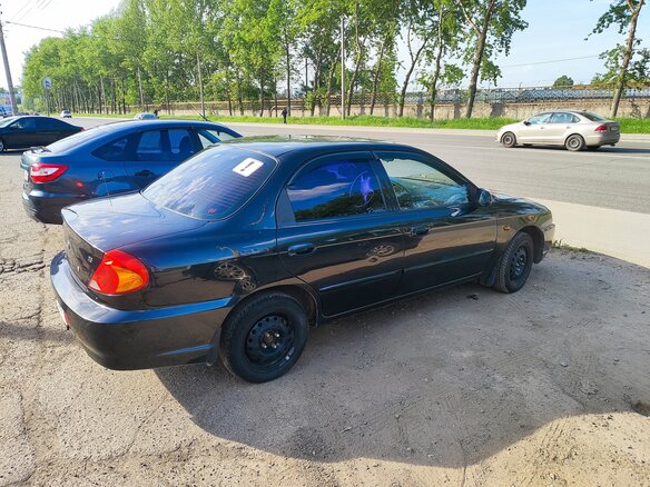 2007 Kia Spectra I Рестайлинг 2, чёрный - вид 3