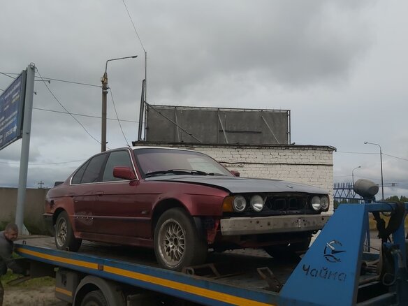 1989 BMW 5 серии 520i III (E34), красный, 120000 рублей