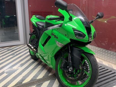 2008 Kawasaki ZX-6 Ninja, зелёный, 650000 рублей, вид 4