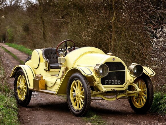 1914 Overland Roadster, жёлтый - вид 2