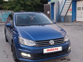2019 Volkswagen Polo V Рестайлинг, синий, 1450000 рублей, вид 1
