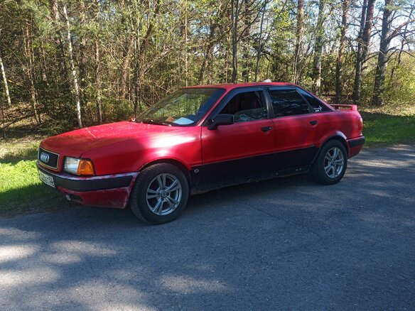 1991 Audi 80 V (B4), красный, 230000 рублей - вид 1
