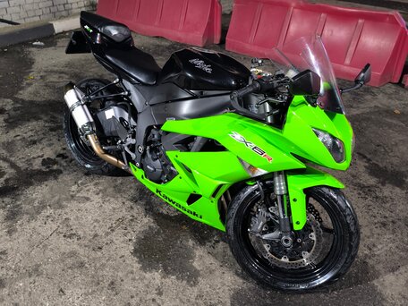 2009 Kawasaki ZX-6 Ninja, зелёный, 485000 рублей, вид 1