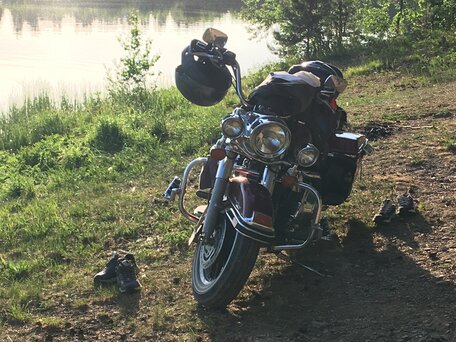 2002 Harley-Davidson Road King, красный, 680000 рублей, вид 1