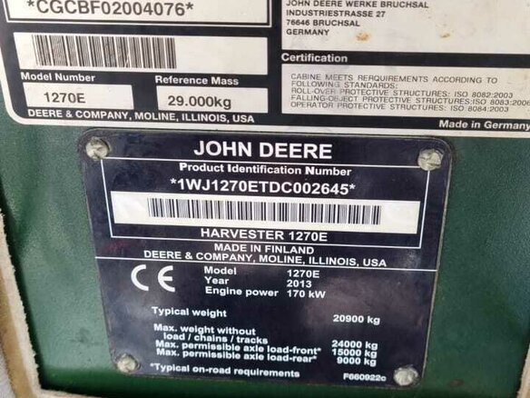 2013 John Deere 1270E, зелёный - вид 6