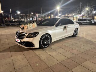 2018 Mercedes-Benz S-Класс 450 Long VI (W222, C217) Рестайлинг, белый, 3500000 рублей, вид 1