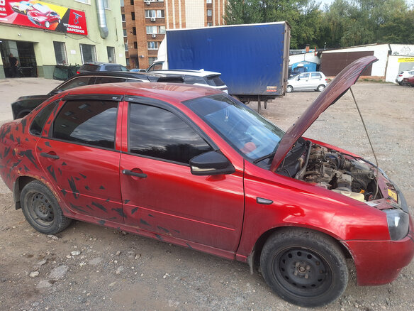 2007 Lada (ВАЗ) Kalina I, красный, 150000 рублей - вид 2