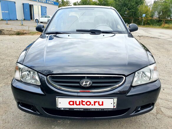 2008 Hyundai Accent ТагАЗ II, чёрный, 495000 рублей