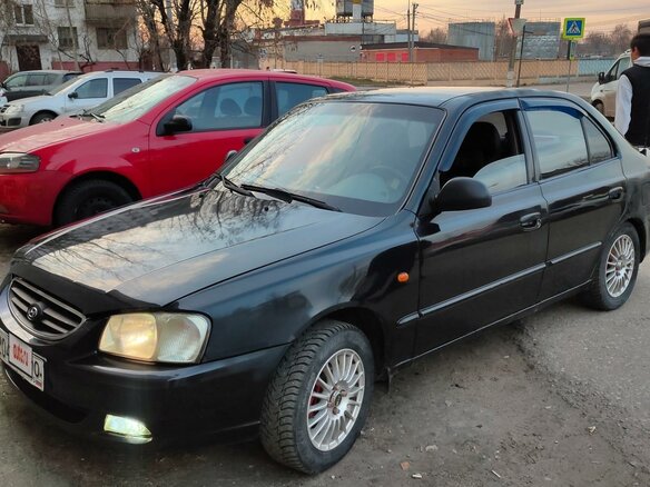 2008 Hyundai Accent ТагАЗ II, чёрный, 260000 рублей