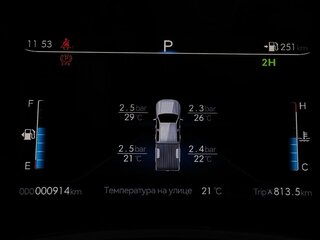TPMS информирует о давлении и температуре с указанием данных в каждом колесе